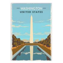 Placa Decorativa A4 Washington Estados Unidos Usa Viagem