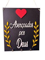 Placa Decorativa Abençoados por Deus em MDF