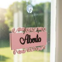 Placa Decorativa Aberto / Fechado / Mdf Placa Decorativa Aberto / Fechado / Mdf