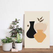Placa Decorativa Abstrata Vasos 30x40cm Placa Decorativa Abstrata Vasos 30x40cm