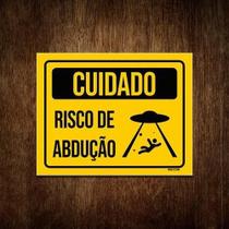 Placa Decorativa - Alien Alienígena Risco De Abdução 36X46