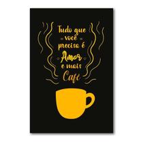 Placa Decorativa AMOR E MAIS CAFÉ MDF 20x30cm