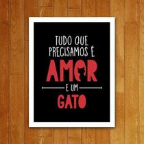 Placa Decorativa - Amor E Um Gato