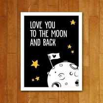 Placa Decorativa Amor - Love You To The Moon 36X46 Placa Decorativa Amor - Love You To The Moon 36X46