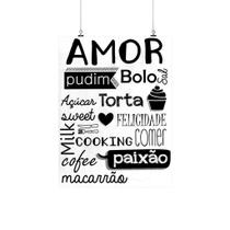 Placa Decorativa Amor Na Cozinha Palavras 20X30Cm Placa Decorativa Amor Na Cozinha Palavras 20X30Cm