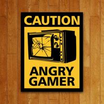 Placa Decorativa - Angry Gamer