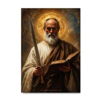 Placa Decorativa Apóstolo Paulo com Espada e Livro Sagrado 15x21cm Placa Decorativa Apóstolo Paulo com Espada e Livro Sagrado 15x21cm