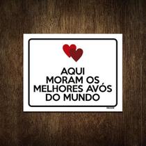 Placa Decorativa Aqui Moram Melhores Avós Do Mundo 36X46 Placa Decorativa Aqui Moram Melhores Avós Do Mundo 36X46