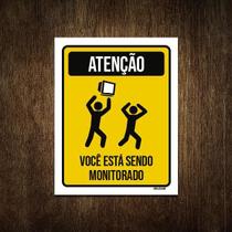 Placa Decorativa - Atenção Você Está Sendo Monitorado 27X35