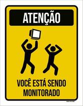 Placa Decorativa - Atenção Você Está Sendo Monitorado 27X35