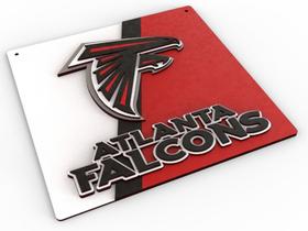 Placa Decorativa Atlanta Falcons Nfl Em Alto Relevo 59cm