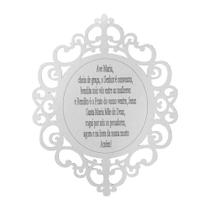Placa Decorativa Ave Maria Arabesco Mdf 25x20 Branco - D'Rossi