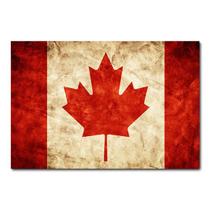 Placa Decorativa - Bandeira Canadá - 0304plmk
