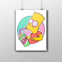 Placa Decorativa Bart Simpson Brisado Desenho