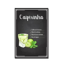 Placa Decorativa Bebidas Receitas de Drink Caipirinha 30x40