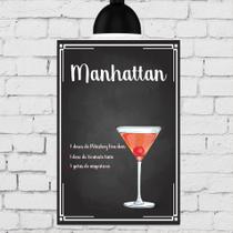 Placa Decorativa Bebidas Receitas de Drink Manhattan