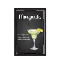 Placa Decorativa Bebidas Receitas de Drink Margarita