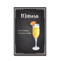 Placa Decorativa Bebidas Receitas de Drink Mimosa 30x40