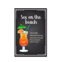 Placa Decorativa Bebidas Receitas de Drink Sex on the beach