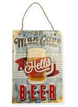 Placa Decorativa Beer Hello em Ferro 28x0,05x40cm - Dynasty