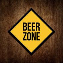 Placa Decorativa - Beer Zone - Zona De Cerveja (27x27)