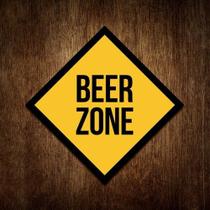 Placa Decorativa - Beer Zone - Zona De Cerveja (36x36)
