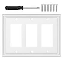 Placa Decorativa Blanca para Interruptor Triple OKAYZIP de 3 Gangas Placa Decorativa Blanca para Interruptor Triple OKAYZIP de 3 Gangas