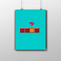 Placa Decorativa Blocos do Super Mario game poster