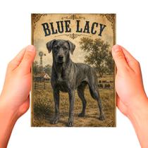Placa Decorativa Blue Lacy Cachorro Pet MDF Placa Decorativa Blue Lacy Cachorro Pet MDF