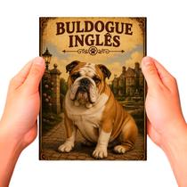 Placa Decorativa Buldogue Inglês Cachorro Pet MDF Placa Decorativa Buldogue Inglês Cachorro Pet MDF