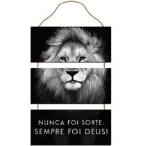 Placa Decorativa C/ 3 Partes Nunca Foi Sorte Sempre Foi Deus