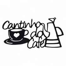 Placa Decorativa Cantinho do Café Delicado Mdf Preto 22 cm
