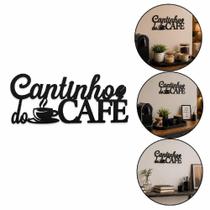 Placa Decorativa Cantinho do Café em Mdf 26cm para Cozinha e Área Gourmet Marrom Yeet