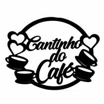 Placa Decorativa Cantinho do Café Mdf Cor Preto 60 cm Placa Decorativa Cantinho do Café Mdf Cor Preto 60 cm