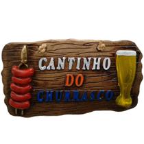 Placa Decorativa - Cantinho Do Churrasco 25X17X3Cm