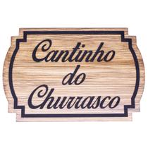 Placa Decorativa Cantinho do Churrasco em MDF amadeirada - mister