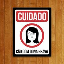 Placa Decorativa - Cão Com Dona Brava