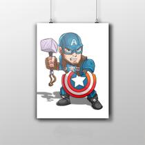 Placa Decorativa Capitão América Ultimato infantil Placa Decorativa Capitão América Ultimato infantil
