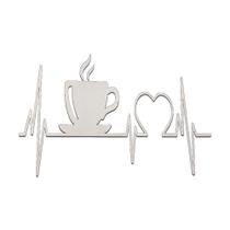 Placa Decorativa Cardiograma Café Mdf Branco - Trovarelli