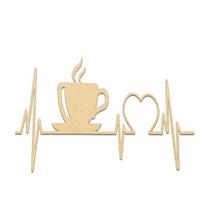 placa decorativa cardiograma café mdf natural Hub18
