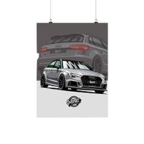 Placa Decorativa Carro Audi A3 - Desenho Arte