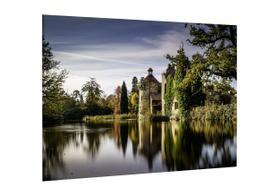 Placa decorativa - castelo inglês lago árvores