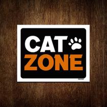 Placa Decorativa Cat Zone Patinha 36x46