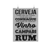 Placa Decorativa Cerveja Conhaque Vinho Campari Rum 20X30Cm - Nerdecs