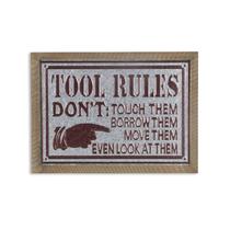 Placa decorativa Cheung's Farmhouse Tool Rules Brown