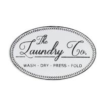 Placa decorativa Cheung's Rustic White Grey Metal Laundry Placa decorativa Cheung's Rustic White Grey Metal Laundry