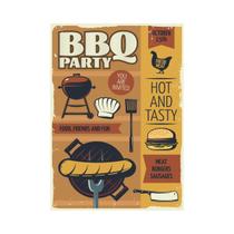 Placa Decorativa Churrasco BBQ Party Food, Friends and Fun