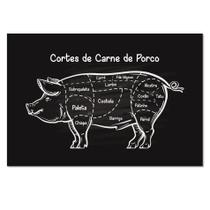 Placa Decorativa Churrasco Cortes Brasileiros de Porco 20x30cm