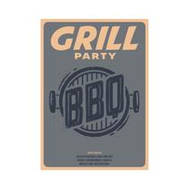 Placa Decorativa Churrasco Grill Party BBQ