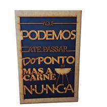 Placa Decorativa Churrasqueira Gourmet Engraçada Feita De Madeira MDF Cor Preta com Relevo